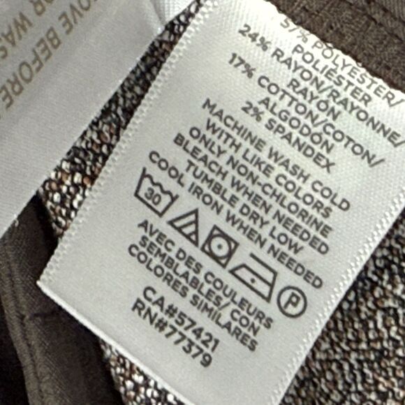 NEW Ann Taylor Ankle Button Detail Straight Leg Pant Size 6 Brown Dress Work - Picture 10 of 13